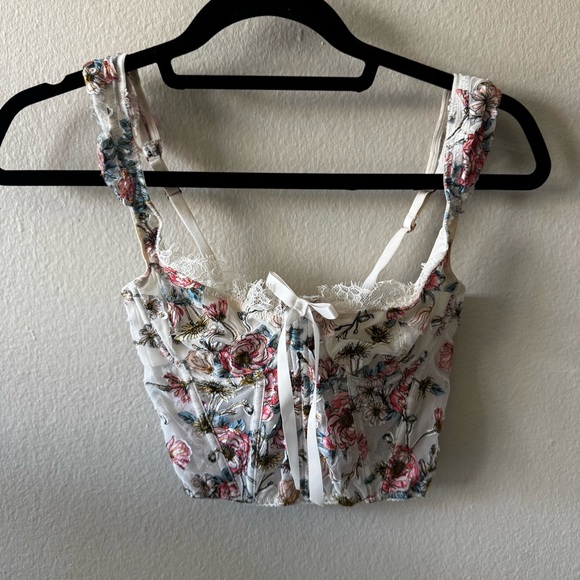 Victoria’s Secret  Dream Angels Unlined Bra Top Embroidered Corset Bustier 32C - Picture 4 of 10